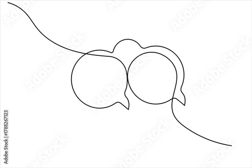Modern continuous line drawing of message speech bubble icon
