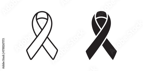 Awareness Ribbon Icon. Support and Charity Symbol on White Background