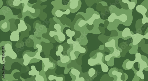 Seamless green camouflage pattern for military designs