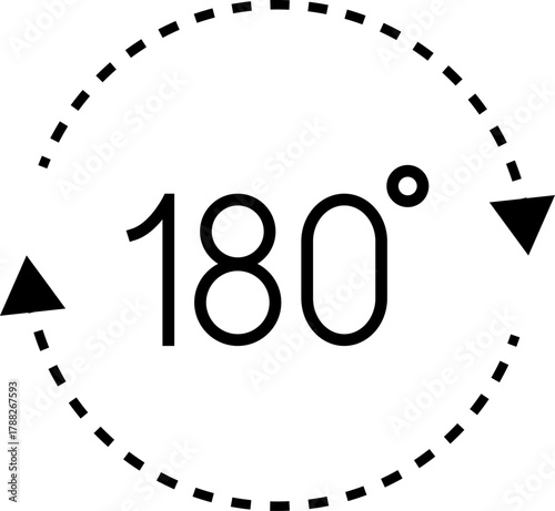 180 Degrees Icon. 180 Degrees vector icon set.