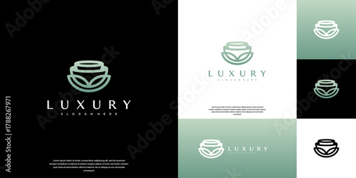 rose logo with abstract line concept, feminine symbol, spa and salon beauty, vector illustration design.