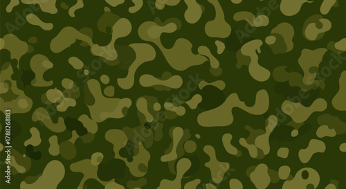 Abstract camouflage pattern design in shades of green