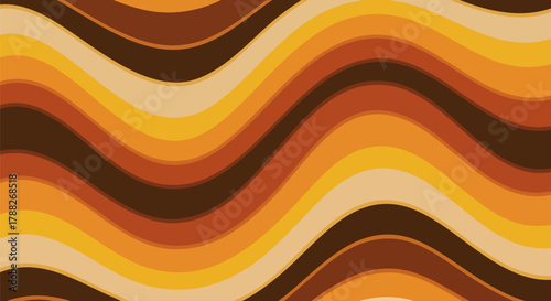 Retro wavy pattern in shades of brown and orange hues