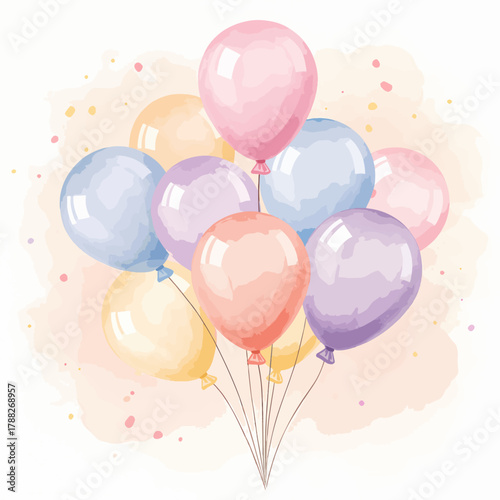 Colorful festive balloons for birthday celebration vector illustration
