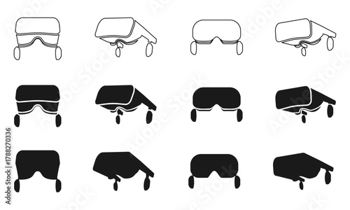vr headset icon set vector illustration isolated on white background.