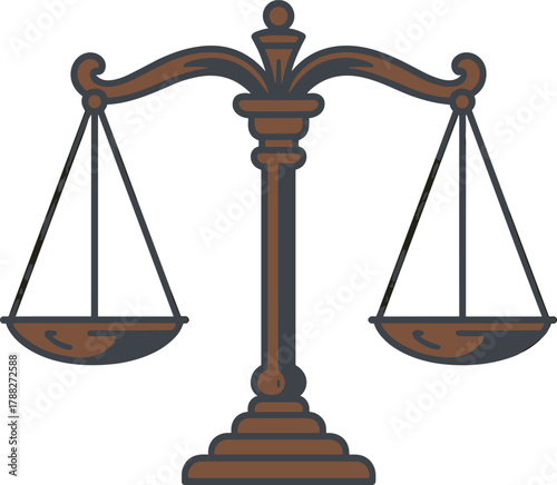 Classic Scales of Justice Vector Illustration - Law, Balance, and Equity Graphic