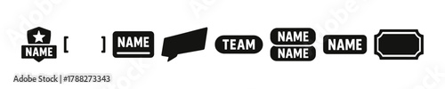 Set of badge and label designs with customizable name options