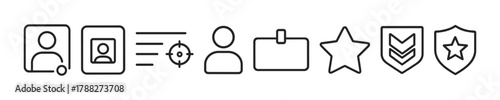 Set of minimalist identity and security line icons
