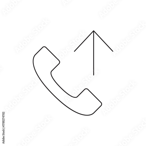 Outgoing Phone Call Up Arrow Line