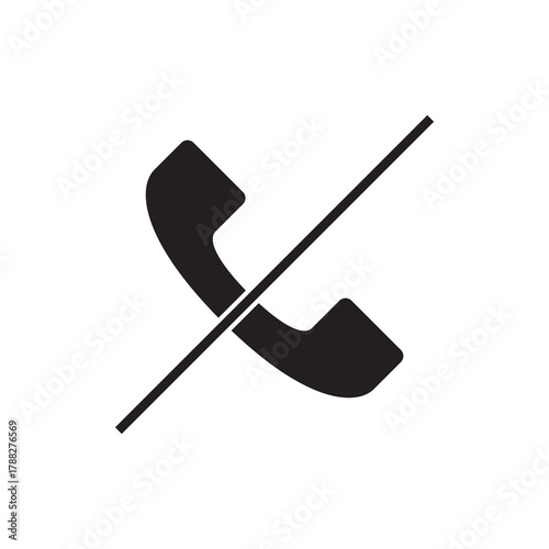 Cancelled No Phone Line Solid Glyph