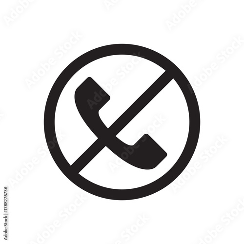 No Incoming Calls Block Solid Symbol