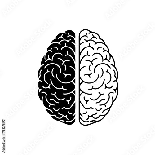 Abstract symbolic representation of the human brain's hemispheres, highlighting the complex interplay of thought, consciousness, and intellectual capacity in mental processes