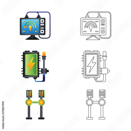 Smart Energy And Tech Device Icon Set