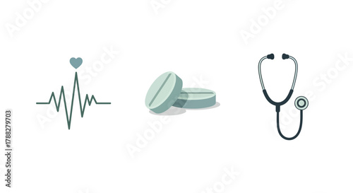 Healthcare icons with transparent background