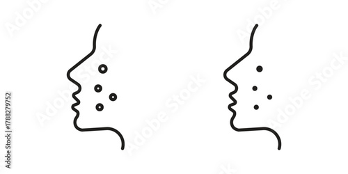 Acne icon illustration, thin line vector, web design sign,