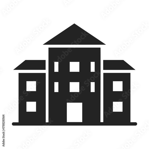 office building web flat icon