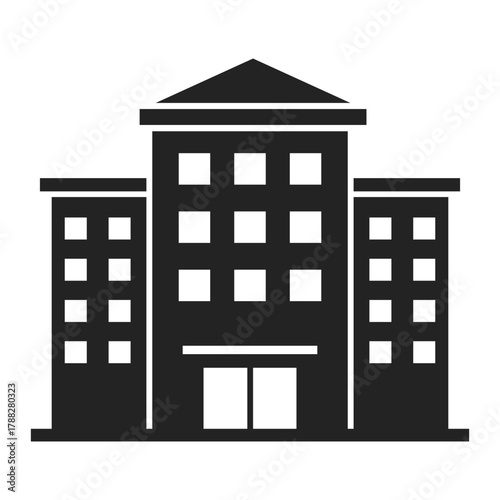 office building web flat icon