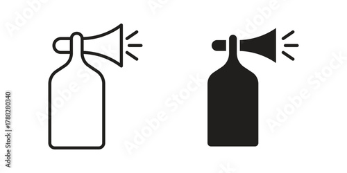 Air horn icon illustration, thin line vector, web design sign,