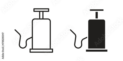 Air pump icon illustration, thin line vector, web design sign,