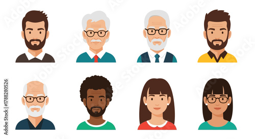 Diverse group of people headshots with transparent background