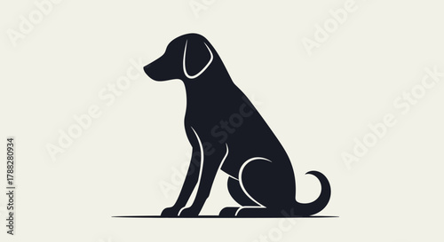 Sitting dog silhouette with transparent background