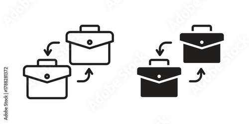 B2B icon illustration, thin line vector, web design sign,
