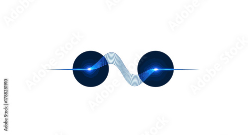 Abstract connection lines with spheres with transparent background
