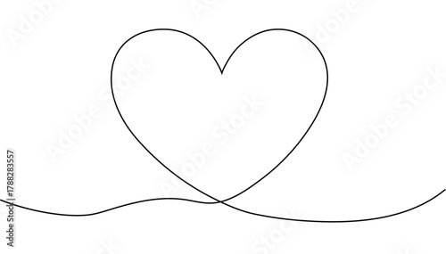 heart continuous line vector illustration