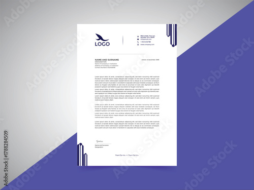 Unique style letterhead templates design for your business branding, corporate identity stationery mockup, professional office document layout vector illustration,