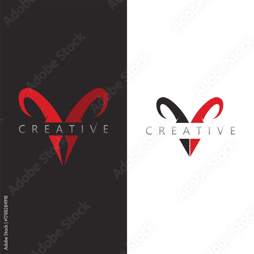 horn icon symbol inspired by nature power and strength for business identity