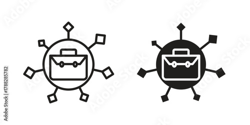 Business model icon illustration, thin line vector, web design sign,