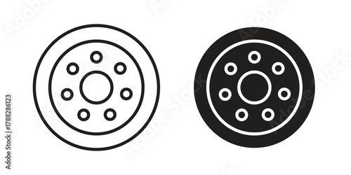 Car bearing icon illustration, thin line vector, web design sign,