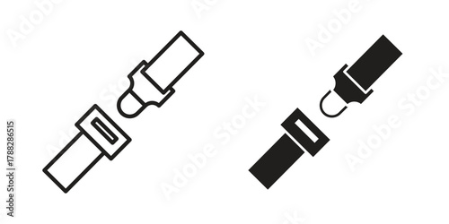 Car seat belt icon illustration, thin line vector, web design sign,