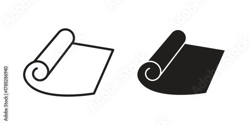 Carpet roll icon illustration, thin line vector, web design sign,