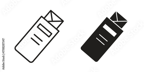 Chew gum icon illustration, thin line vector, web design sign,