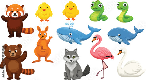 Cartoon Farm Animals and Pets Collection