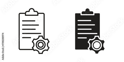 Compile icon illustration, thin line vector, web design sign,