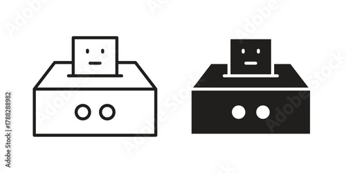 Complaint box icon illustration, thin line vector, web design sign,