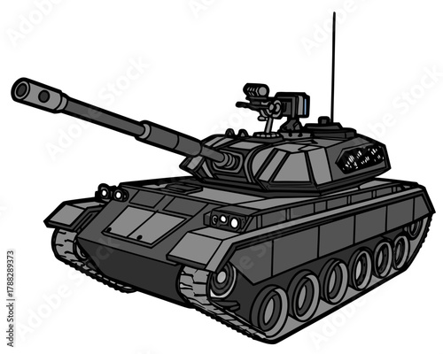 Isometric vector of a fire rescue robot in black designed for firefighting and scouting services, focusing on safety.