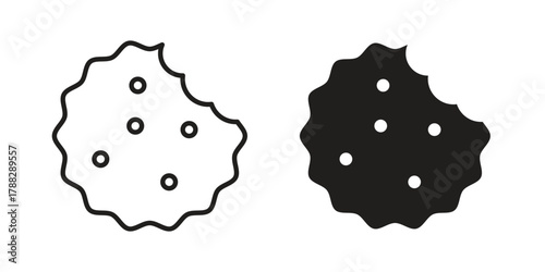 Cookie icon illustration, thin line vector, web design sign,