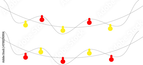 Abstract wavy lines with red and yellow data markers diagram isolated on transparent background