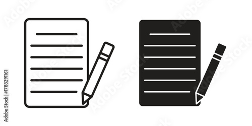 Declarations icon illustration, thin line vector, web design sign,