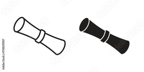 Diploma icon illustration, thin line vector, web design sign,