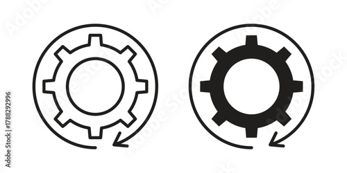 Efficiency icon illustration, thin line vector, web design sign,