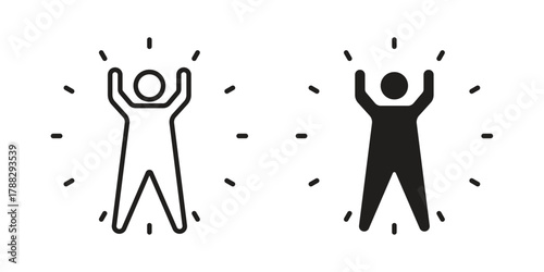 Empowerment icon illustration, thin line vector, web design sign,