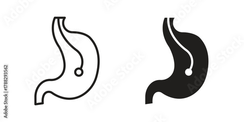Endoscopy icon illustration, thin line vector, web design sign,