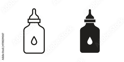 eye drop icon illustration, thin line vector, web design sign,