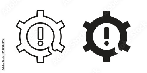 Failure icon illustration, thin line vector, web design sign,