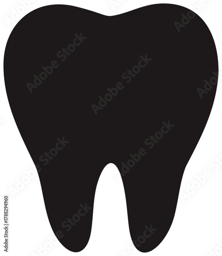 Tooth Silhouette Icon Illustration. Editable Color Vector
