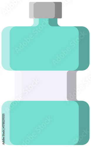 Mouthwash Bottle Illustration. Editable Color Vector